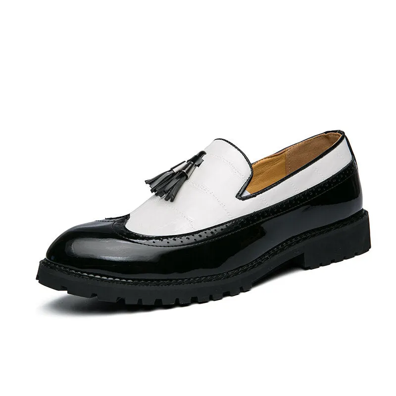 Leather Soft Bottom Tassel Pointed Toe Casual Business Men Dress Shoes