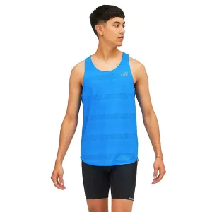 Mens Q Speed Jaquard Tank - Serene Blue