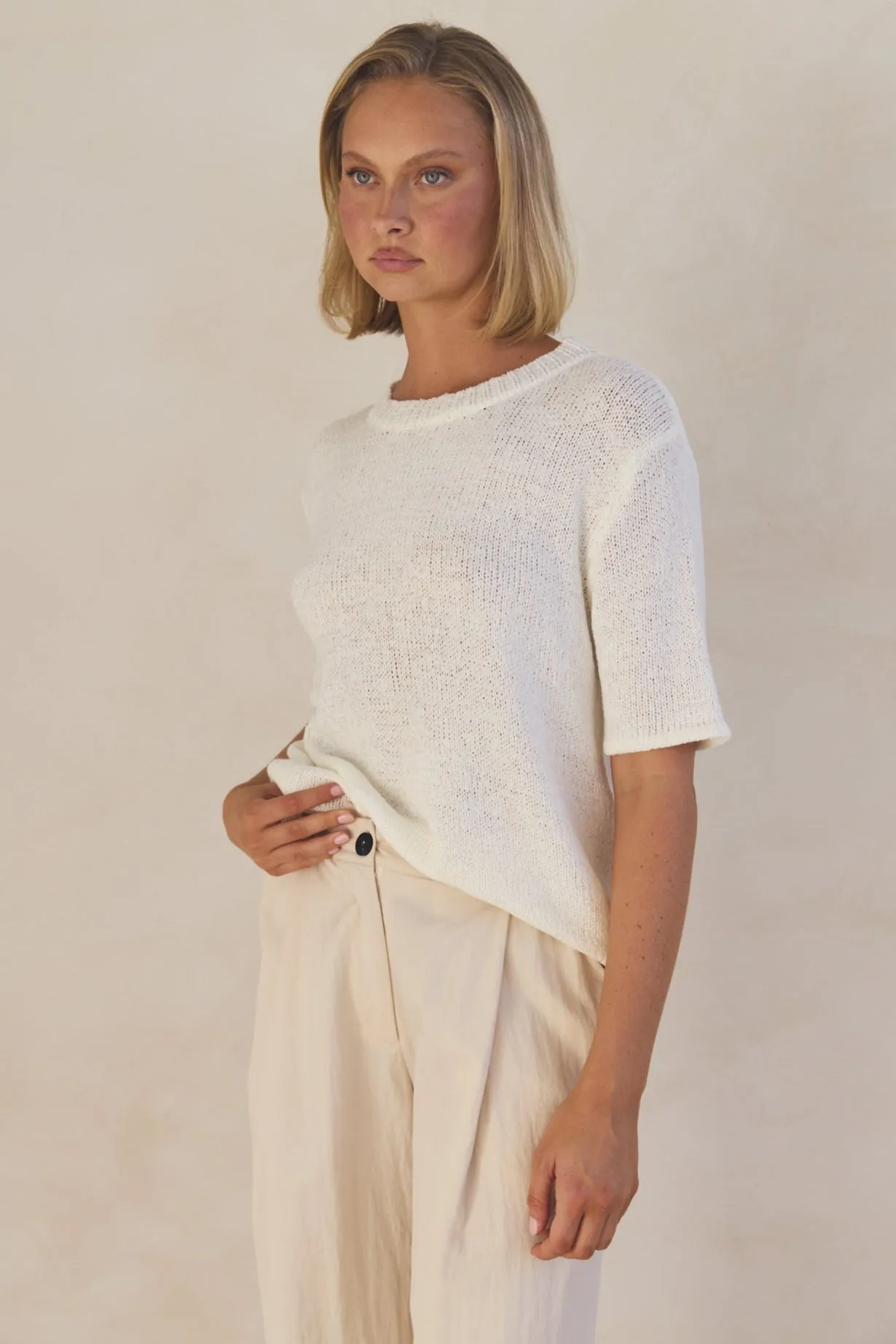 Nova Knit Top (Cream)