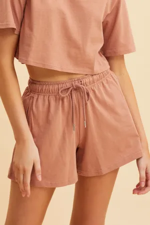 Orange Relaxed Short Pull On Cotton Jersey