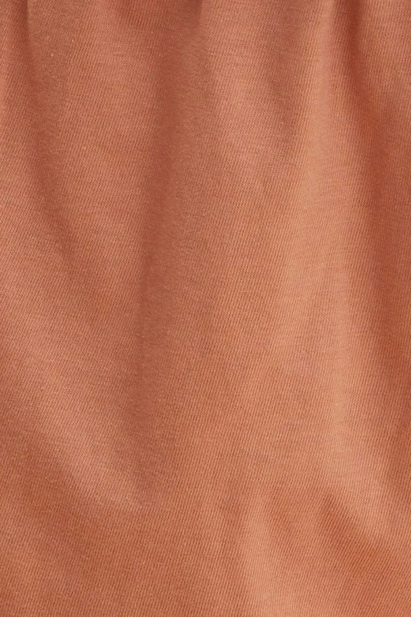 Orange Relaxed Short Pull On Cotton Jersey