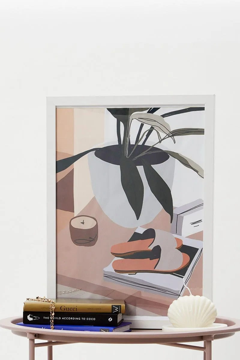 Print Shoes And Plant Illustration Print A3 30Cm X 40Cm