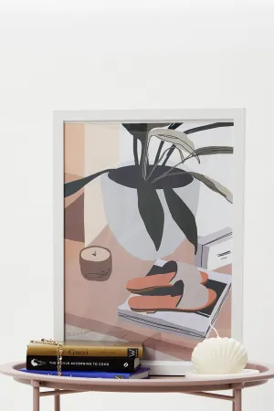 Print Shoes And Plant Illustration Print A3 30Cm X 40Cm