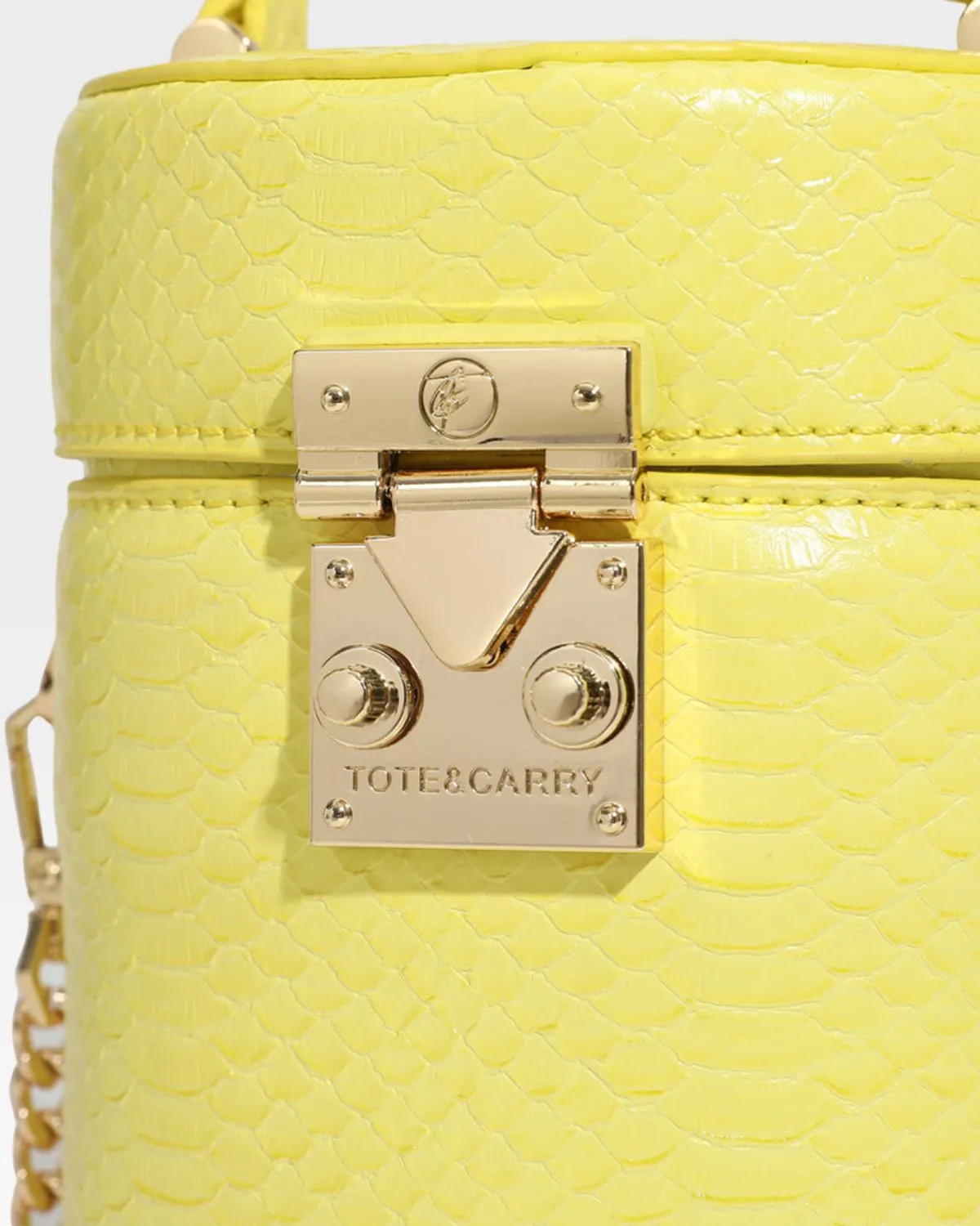 PY Mini Barrel Purse in Yellow