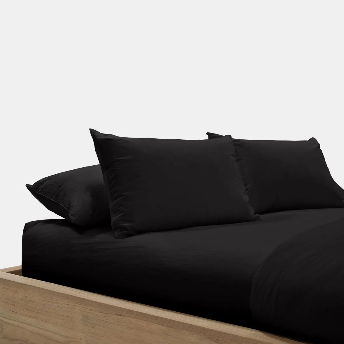 Set of 2 Cotton Pillow Shams - Black