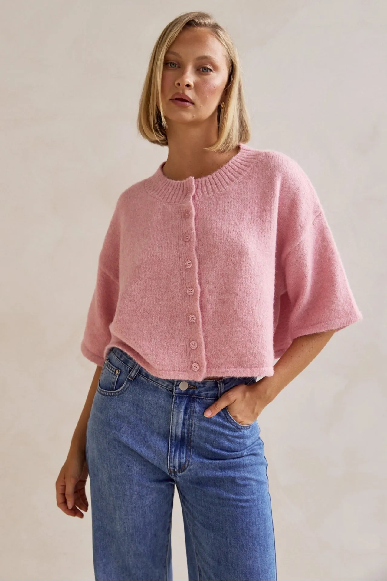 Tammy Knit Cardigan (Pink)