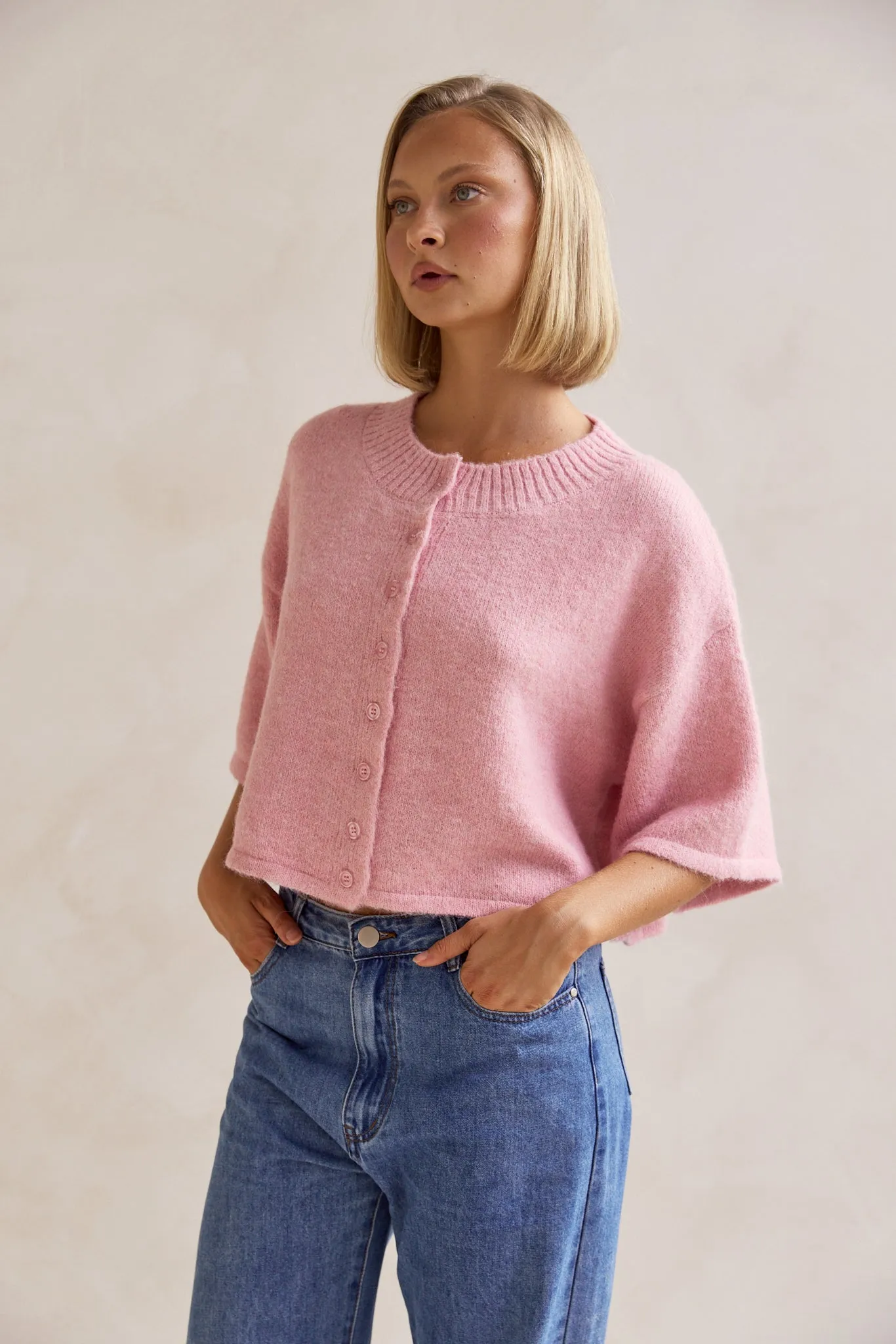 Tammy Knit Cardigan (Pink)