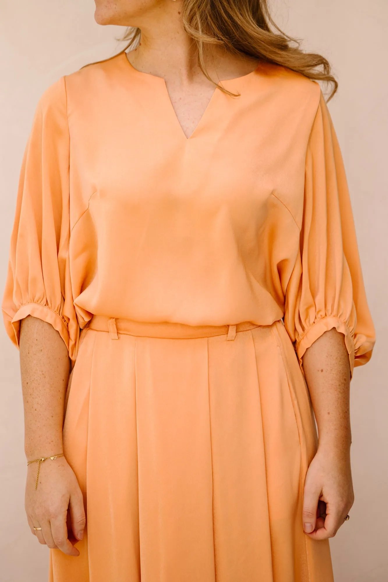 Top in satijnlook orange A676 K-Design