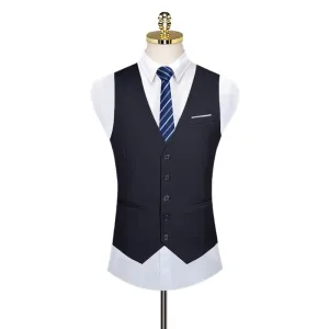 West Louis™ Formal Solid Color Business Office Suit Vest