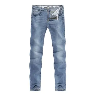 West Louis™ Men Business Casual Straight Denim Jeans