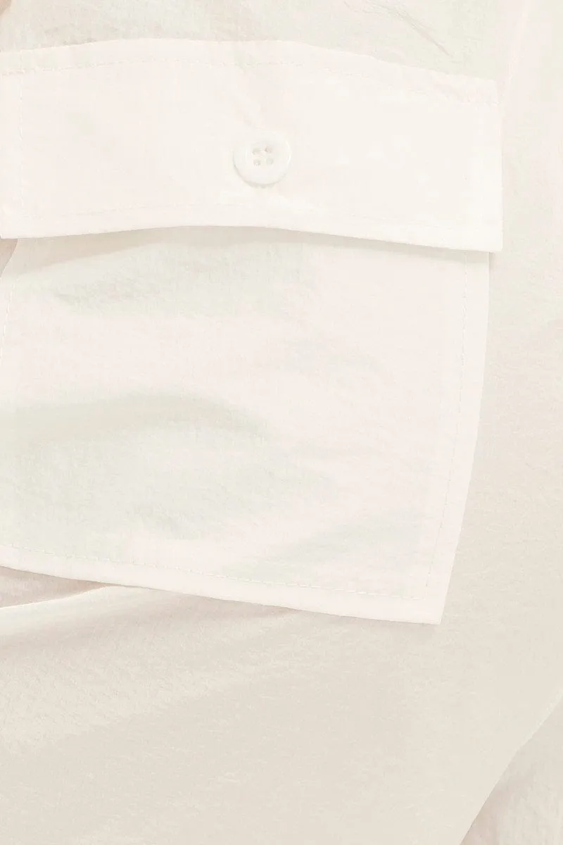 White Utility Relaxed Pant Low Rise