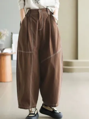 Women Spring Casual Trendy Seamline Loose Cotton Harem Pants